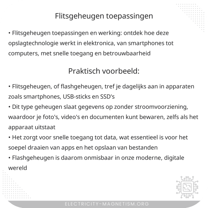 Flitsgeheugen | Toepassingen