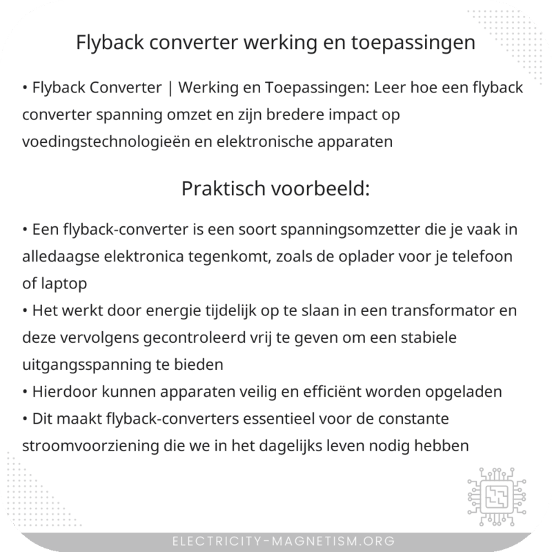 Flyback Converter | Werking en Toepassingen