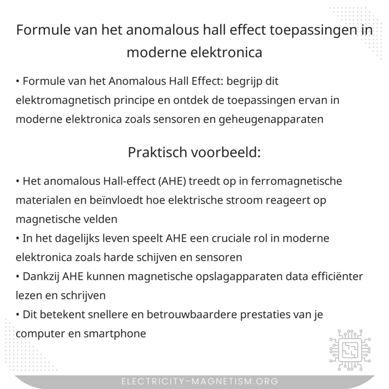 Formule van het Anomalous Hall Effect | Toepassingen in Moderne Elektronica