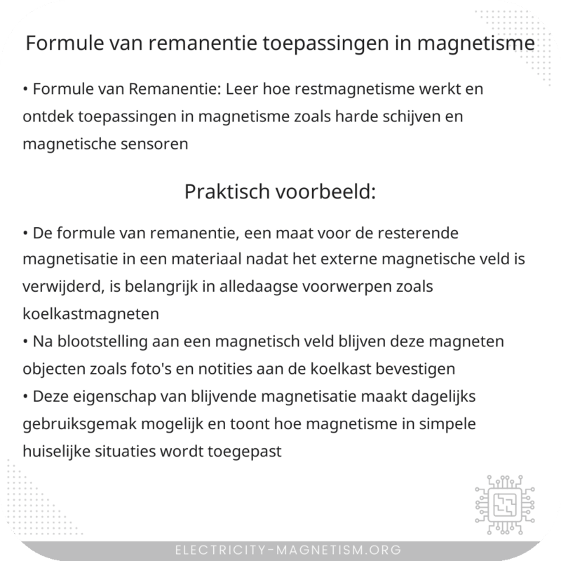 Formule van Remanentie | Toepassingen in Magnetisme