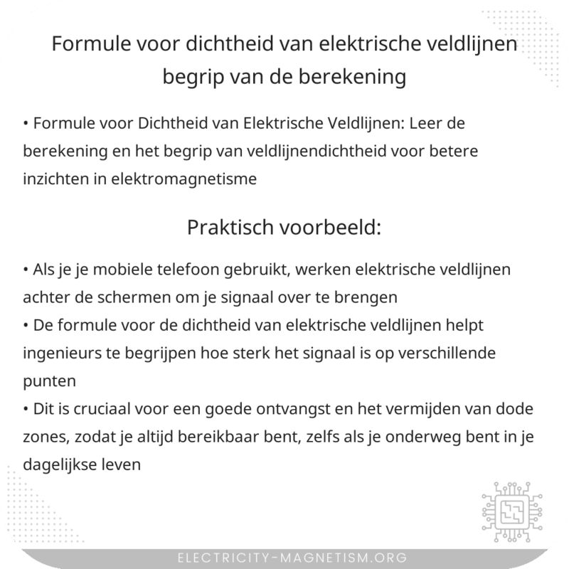 Formule voor Dichtheid van Elektrische Veldlijnen | Begrip van de Berekening