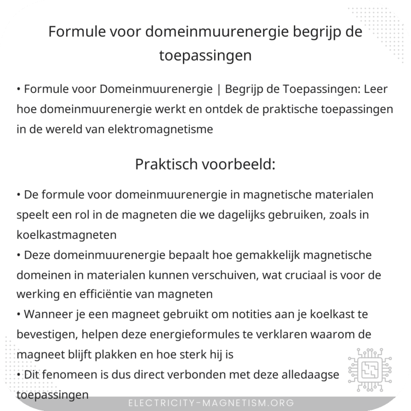 Formule voor Domeinmuurenergie | Begrijp de Toepassingen