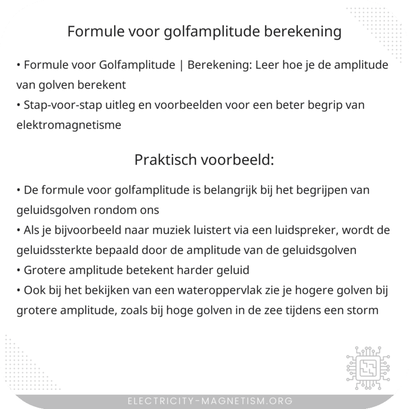 Formule voor Golfamplitude | Berekening