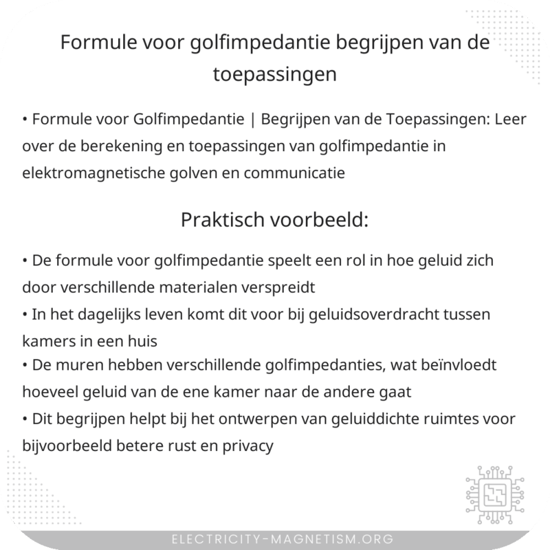 Formule voor Golfimpedantie | Begrijpen van de Toepassingen