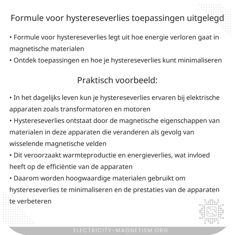 Formule voor hystereseverlies | Toepassingen uitgelegd