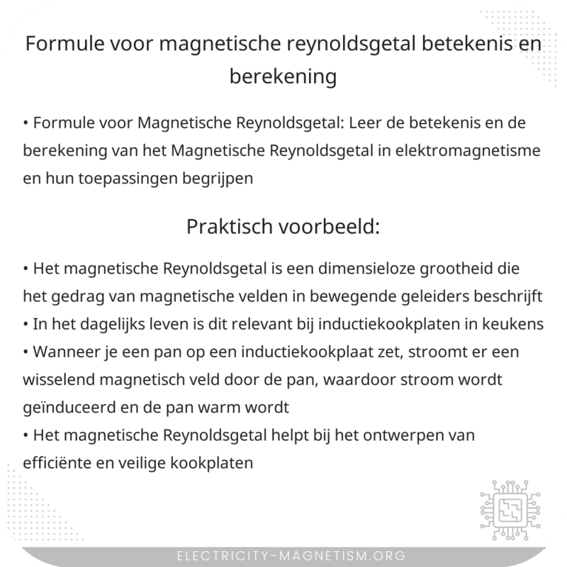 Formule voor Magnetische Reynoldsgetal | Betekenis en Berekening