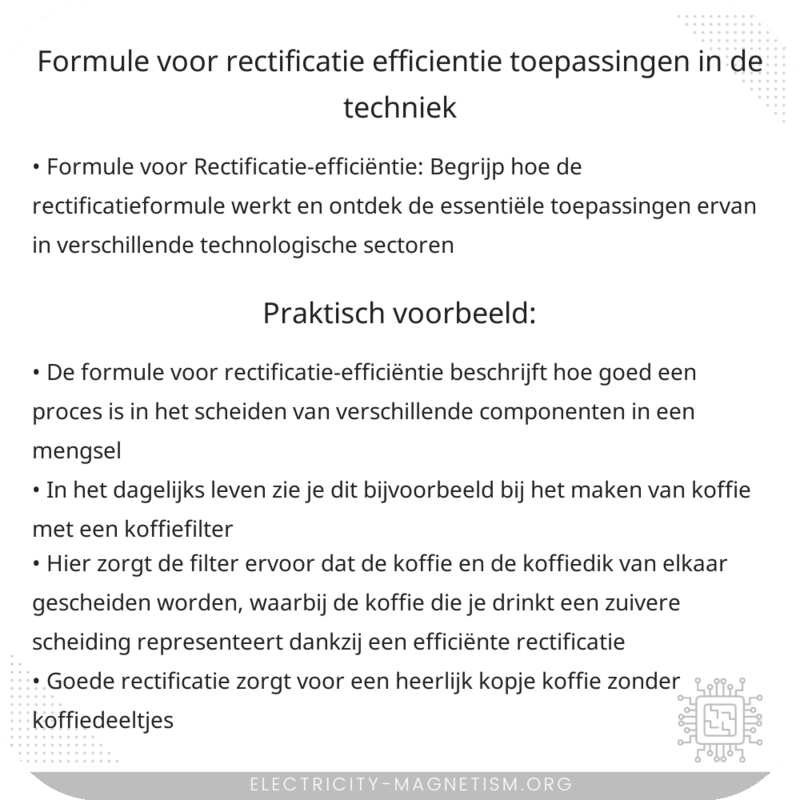 Formule voor Rectificatie-efficiëntie | Toepassingen in de Techniek
