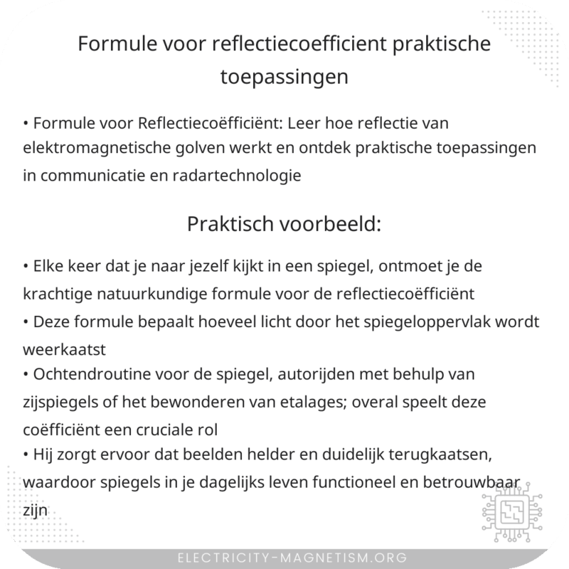 Formule voor Reflectiecoëfficiënt | Praktische Toepassingen