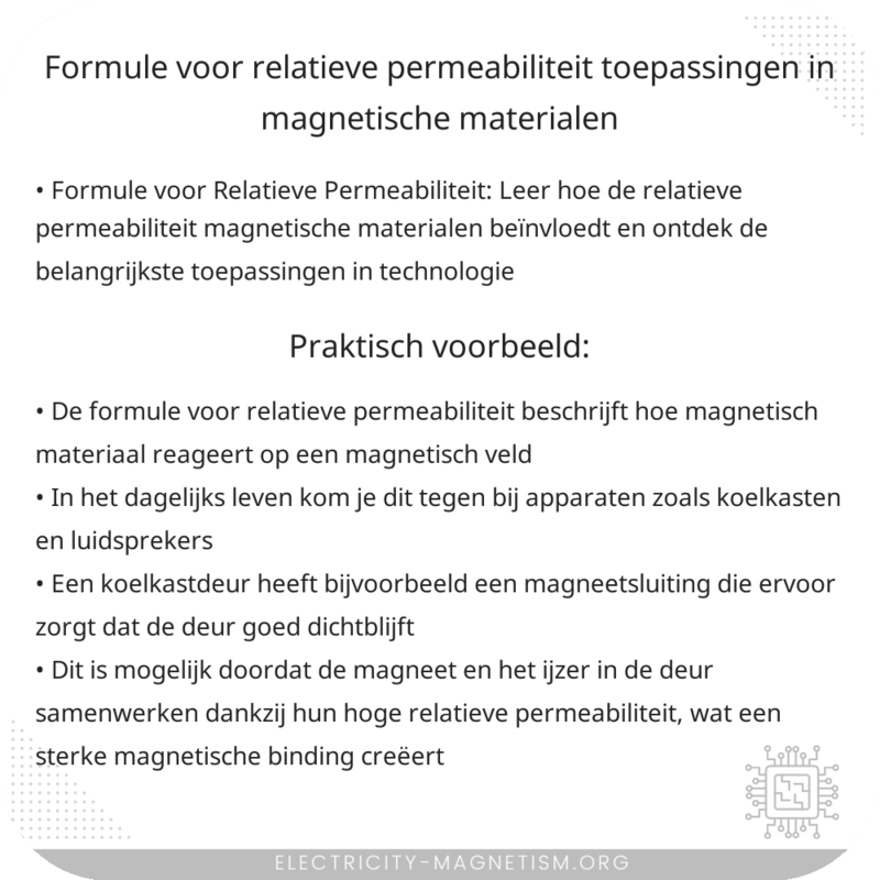 Formule voor Relatieve Permeabiliteit | Toepassingen in Magnetische Materialen