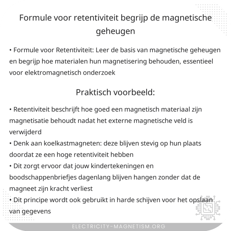 Formule voor Retentiviteit | Begrijp de Magnetische Geheugen