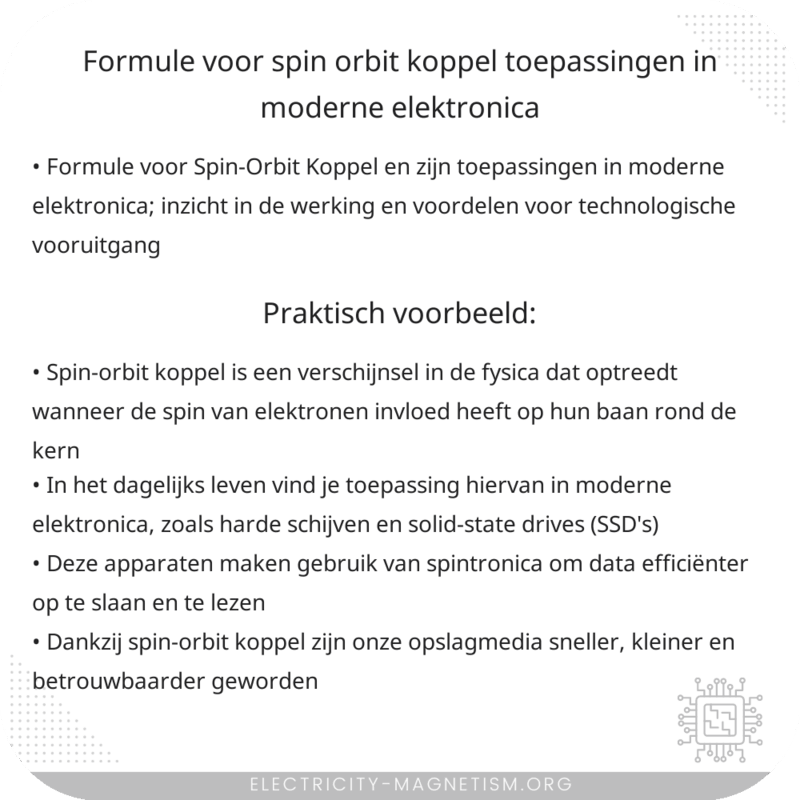 Formule voor Spin-Orbit Koppel | Toepassingen in Moderne Elektronica