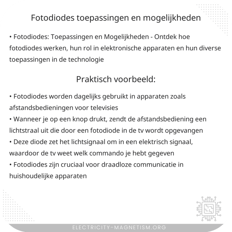 Fotodiodes: Toepassingen en Mogelijkheden