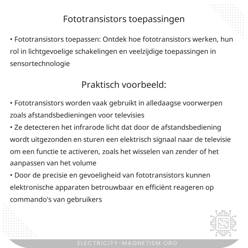 Fototransistors | Toepassingen