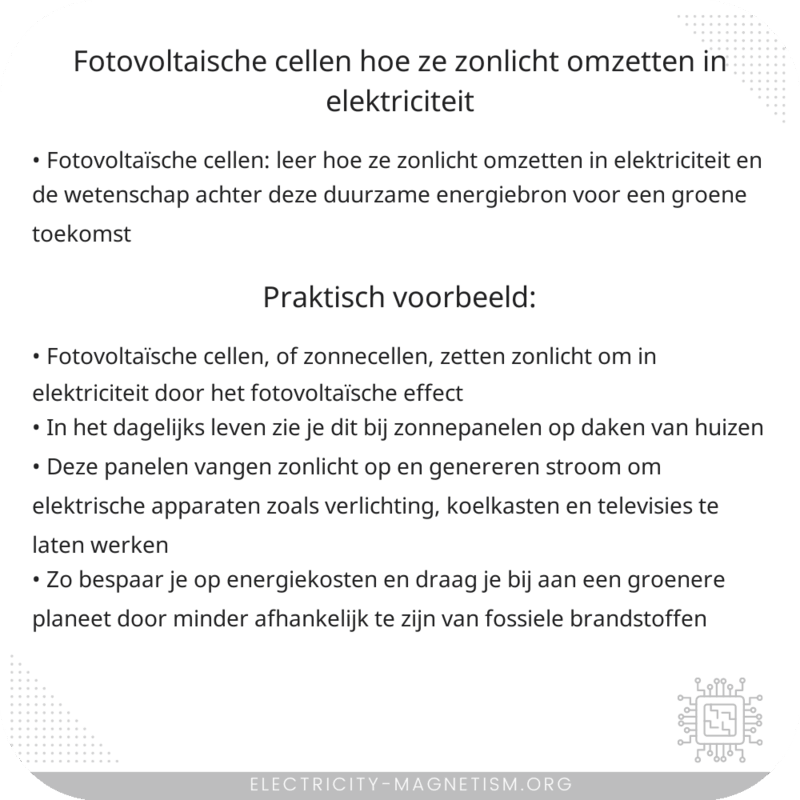 Fotovoltaïsche Cellen | Hoe Ze Zonlicht Omzetten in Elektriciteit