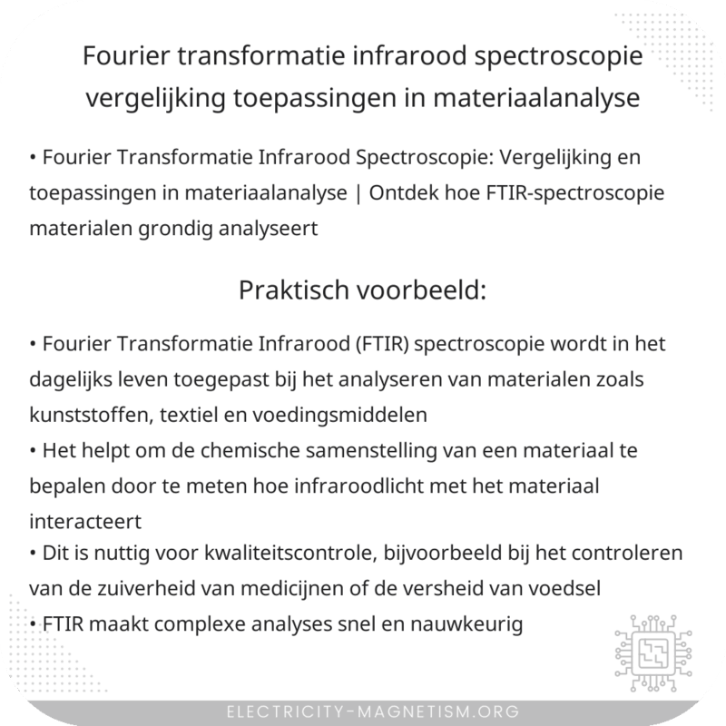 Fourier Transformatie Infrarood Spectroscopie Vergelijking | Toepassingen in Materiaalanalyse