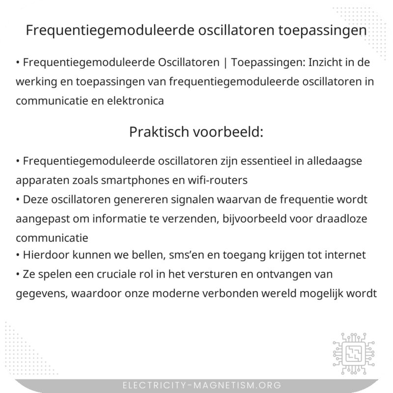 Frequentiegemoduleerde Oscillatoren | Toepassingen