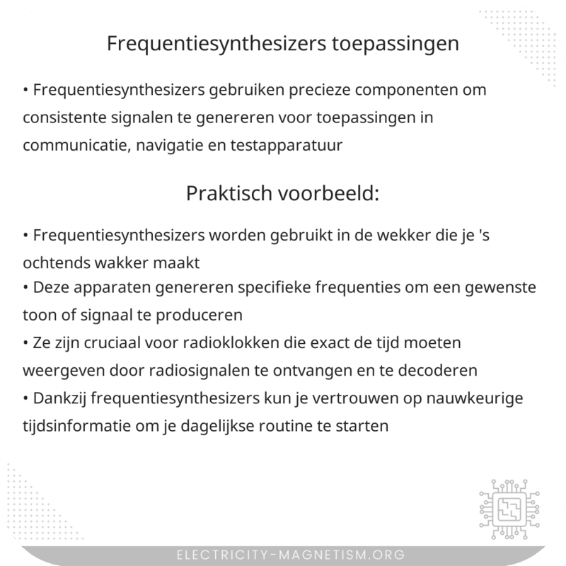 Frequentiesynthesizers | Toepassingen