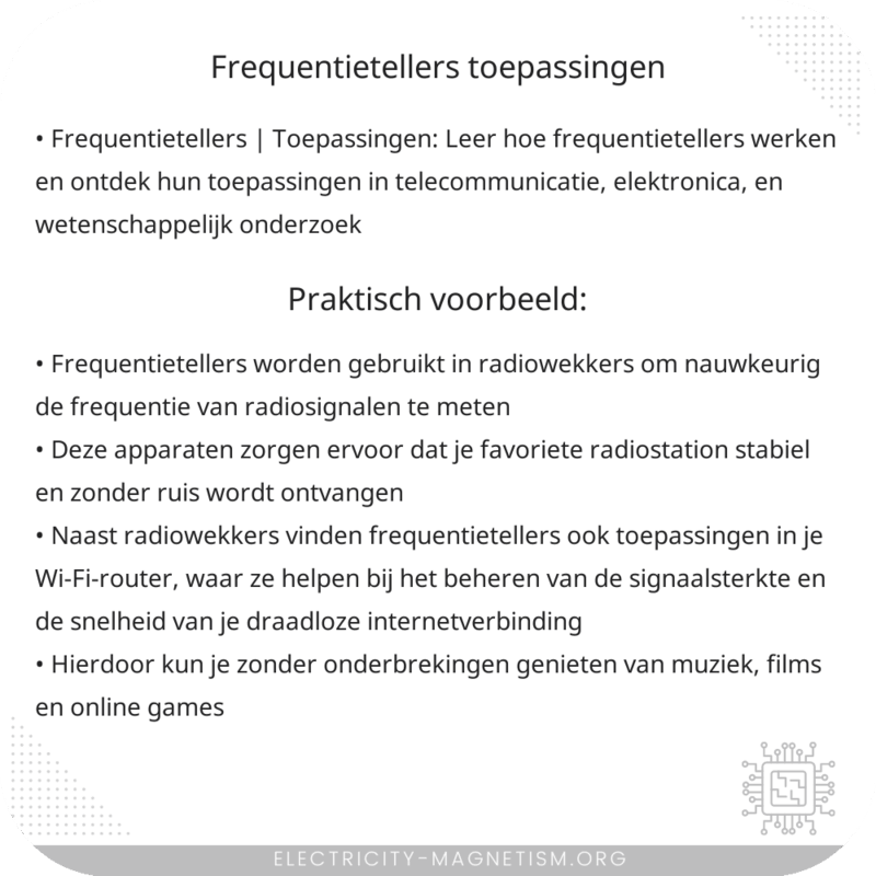 Frequentietellers | Toepassingen