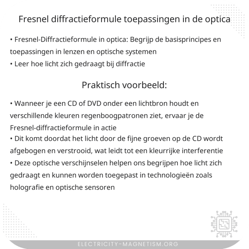 Fresnel-Diffractieformule | Toepassingen in de Optica