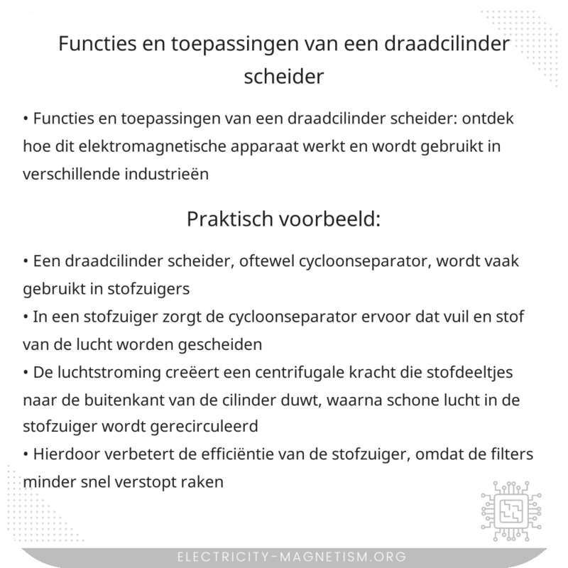 Functies en Toepassingen van een Draadcilinder Scheider