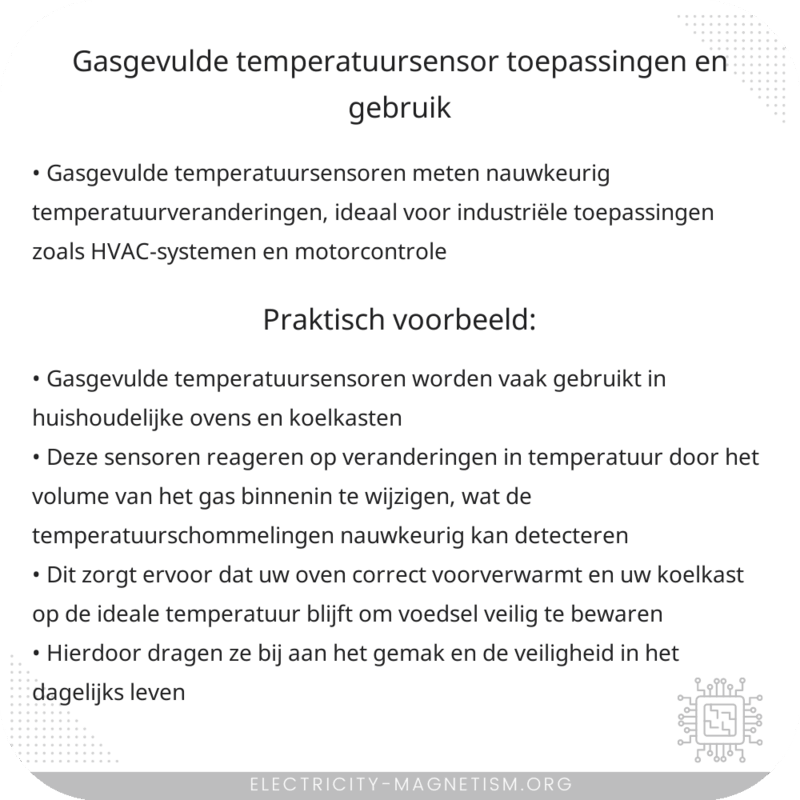 Gasgevulde Temperatuursensor | Toepassingen en Gebruik