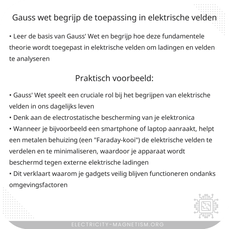 Gauss' Wet | Begrijp de Toepassing in Elektrische Velden
