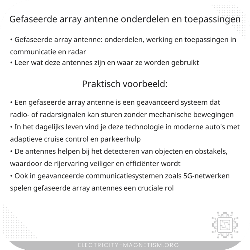 Gefaseerde Array Antenne | Onderdelen en Toepassingen