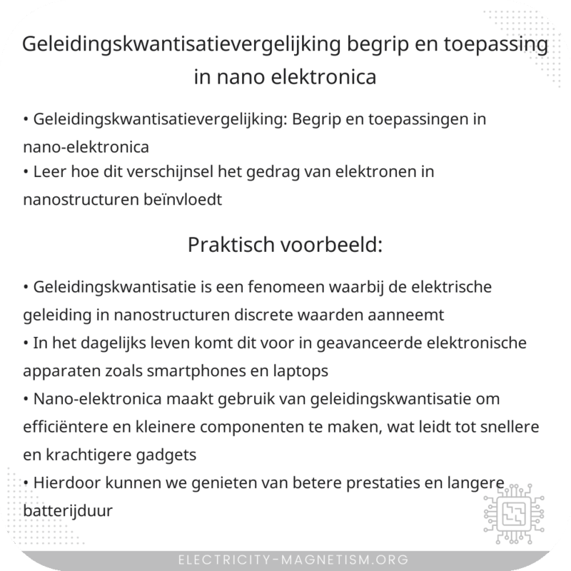 Geleidingskwantisatievergelijking | Begrip en Toepassing in Nano-elektronica