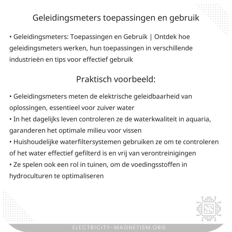 Geleidingsmeters | Toepassingen en Gebruik