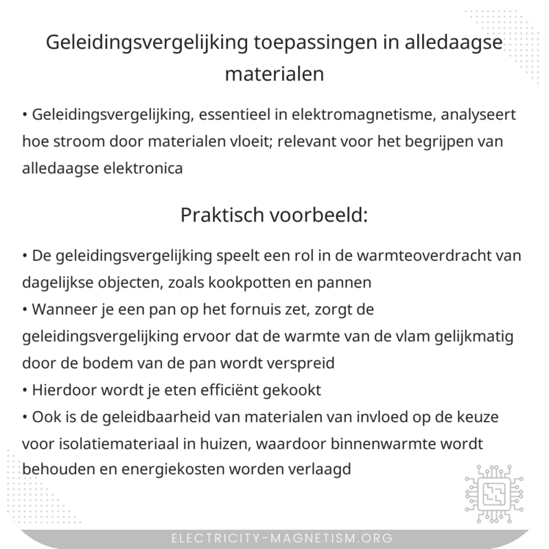 Geleidingsvergelijking | Toepassingen in Alledaagse Materialen
