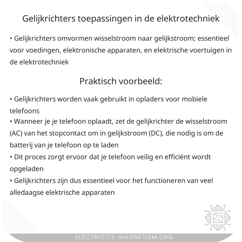 Gelijkrichters | Toepassingen in de Elektrotechniek