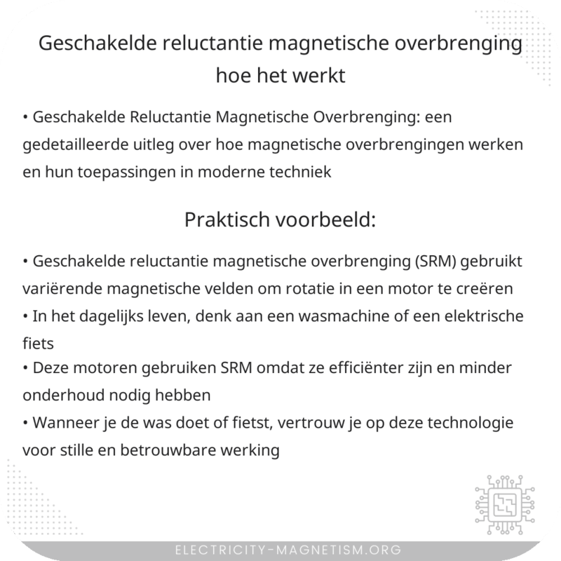 Geschakelde Reluctantie Magnetische Overbrenging | Hoe Het Werkt
