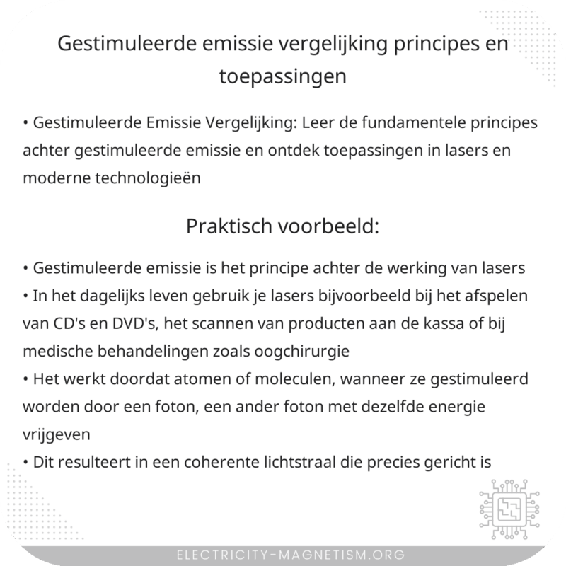 Gestimuleerde Emissie Vergelijking | Principes en Toepassingen