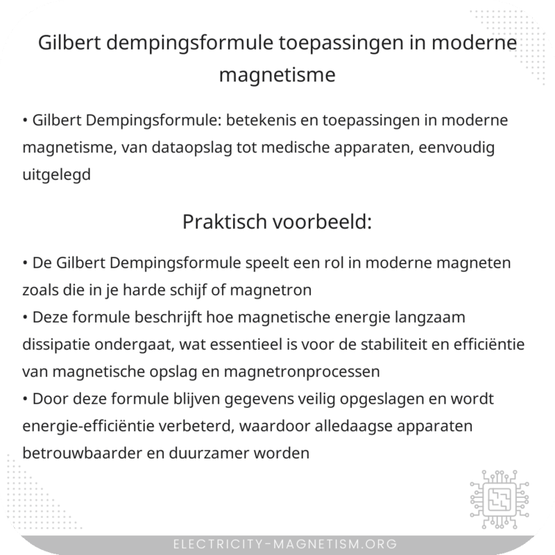 Gilbert Dempingsformule | Toepassingen in Moderne Magnetisme