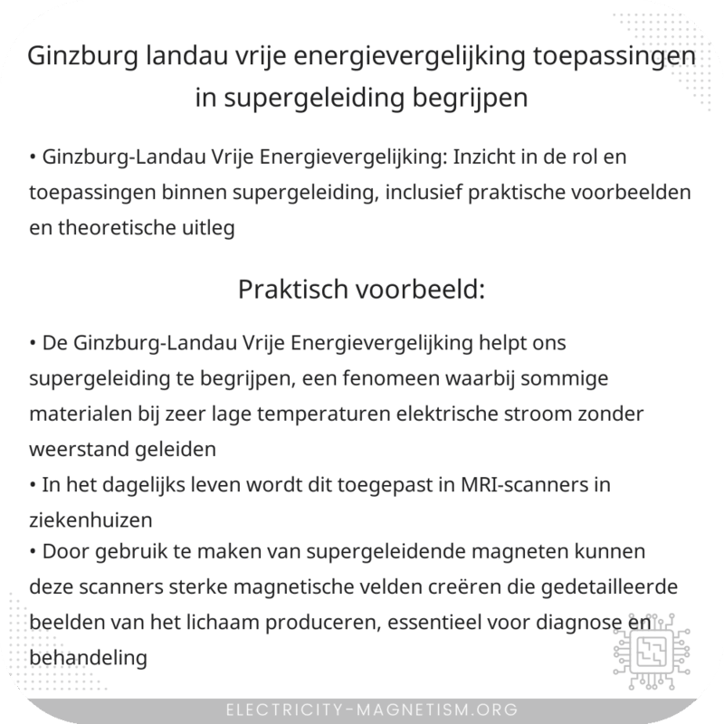 Ginzburg-Landau Vrije Energievergelijking | Toepassingen in Supergeleiding Begrijpen