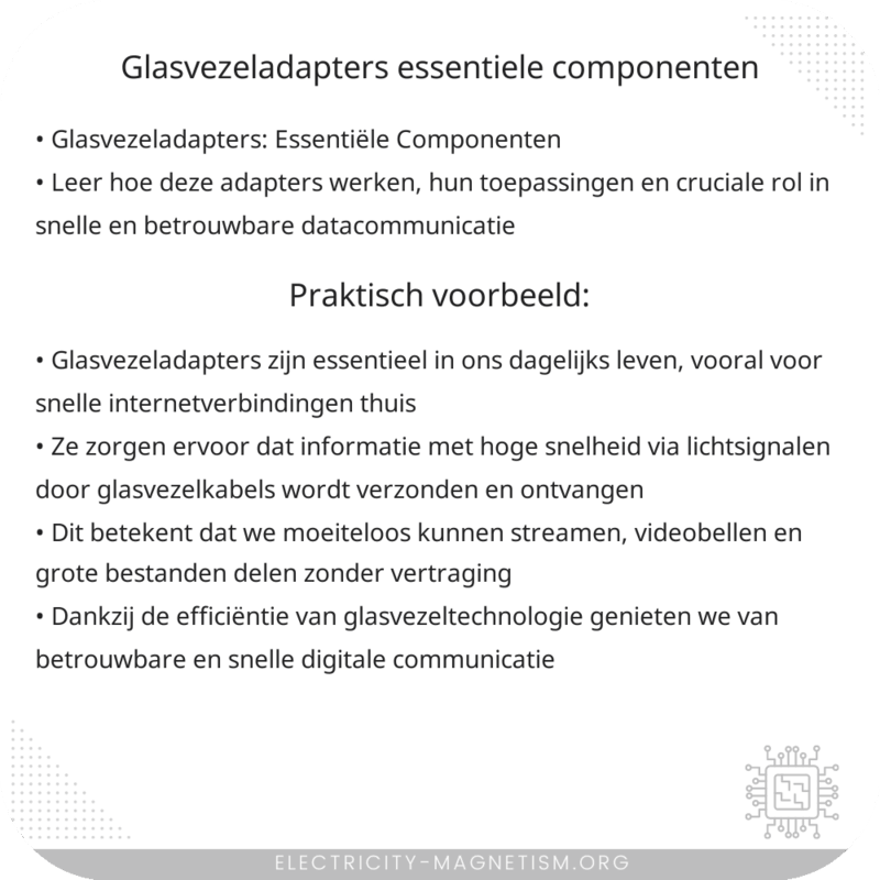Glasvezeladapters | Essentiële Componenten
