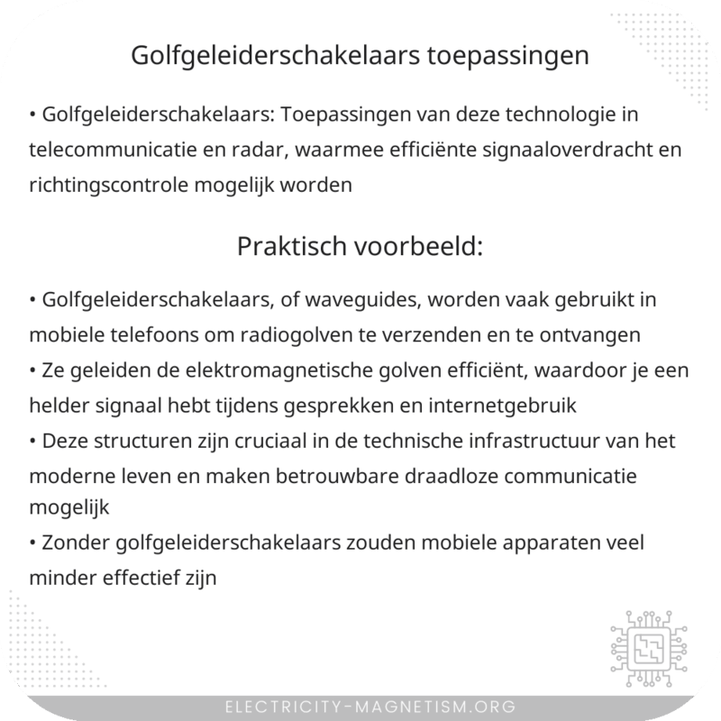 Golfgeleiderschakelaars | Toepassingen