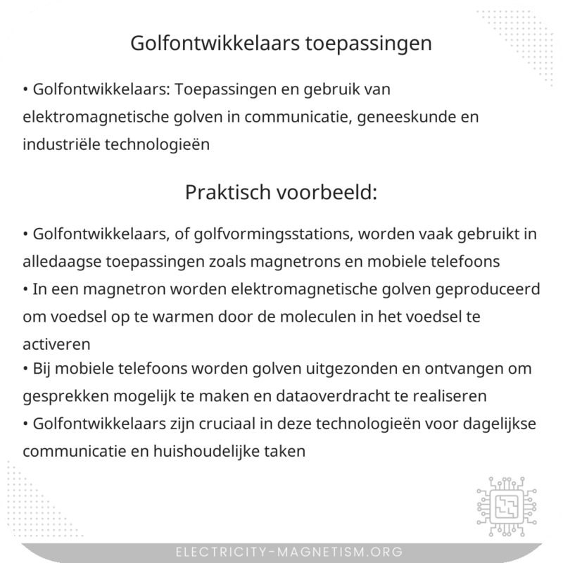 Golfontwikkelaars | Toepassingen