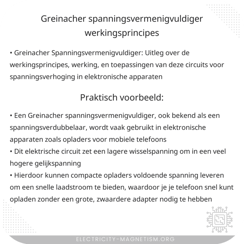 Greinacher Spanningsvermenigvuldiger | Werkingsprincipes