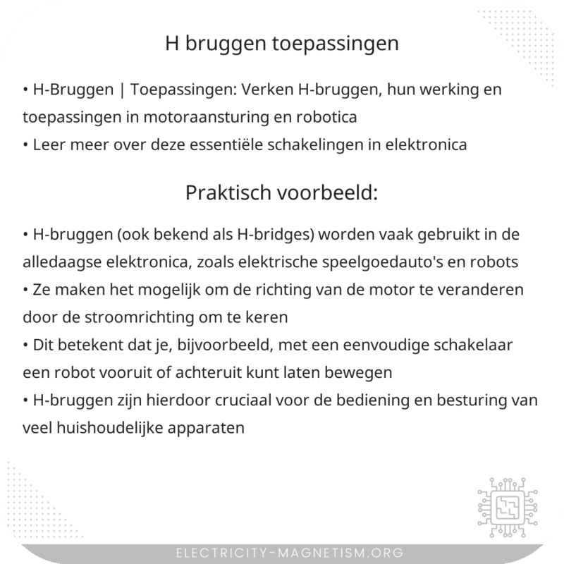 H-Bruggen | Toepassingen
