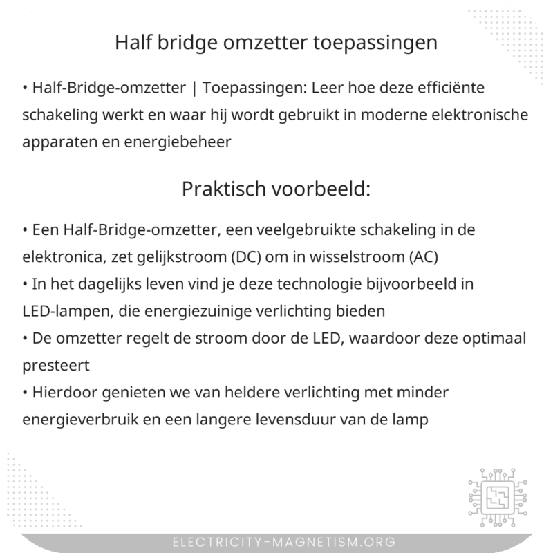 Half-Bridge-omzetter | Toepassingen
