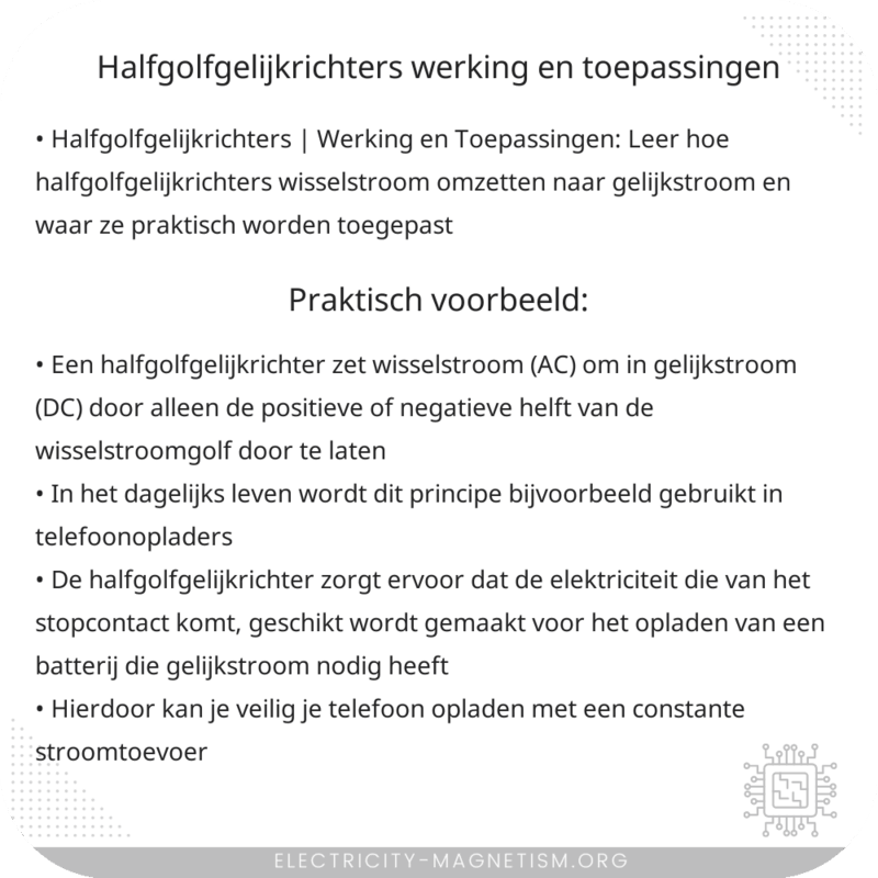 Halfgolfgelijkrichters | Werking en Toepassingen