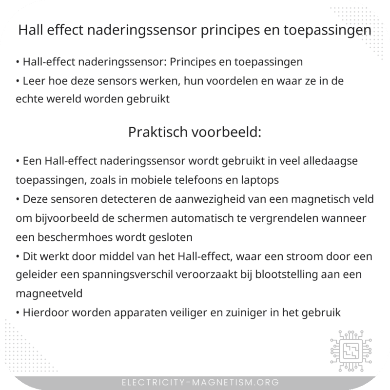 Hall-effect naderingssensor | Principes en toepassingen