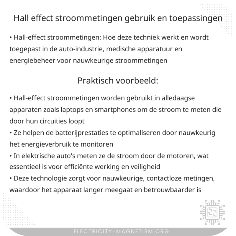 Hall-effect stroommetingen | Gebruik en Toepassingen
