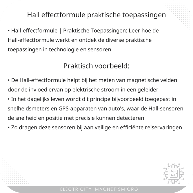 Hall-effectformule | Praktische Toepassingen