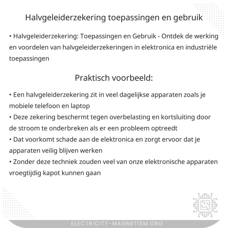 Halvgeleiderzekering: Toepassingen en Gebruik