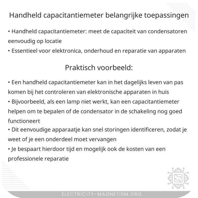 Handheld Capacitantiemeter | Belangrijke Toepassingen