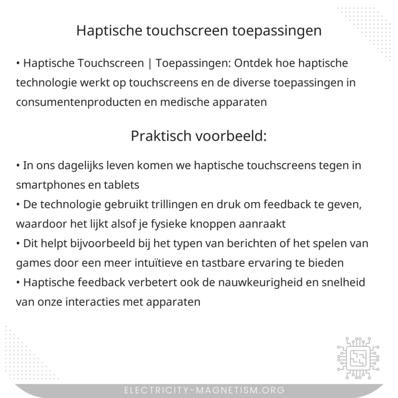 Haptische Touchscreen | Toepassingen