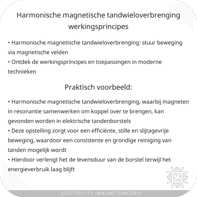 Harmonische Magnetische Tandwieloverbrenging | Werkingsprincipes
