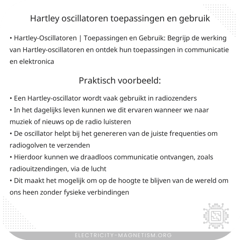 Hartley-Oscillatoren | Toepassingen en Gebruik